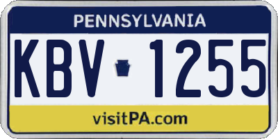 PA license plate KBV1255