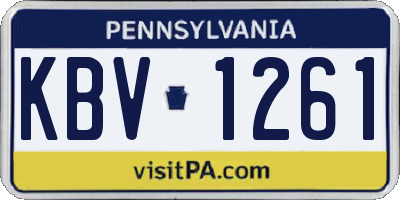 PA license plate KBV1261
