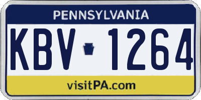PA license plate KBV1264