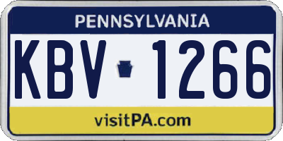 PA license plate KBV1266