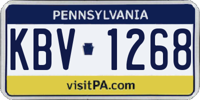 PA license plate KBV1268