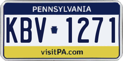 PA license plate KBV1271