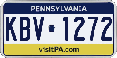 PA license plate KBV1272