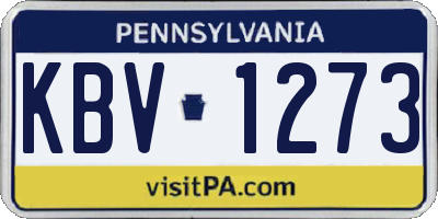 PA license plate KBV1273