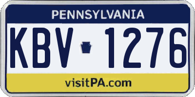 PA license plate KBV1276