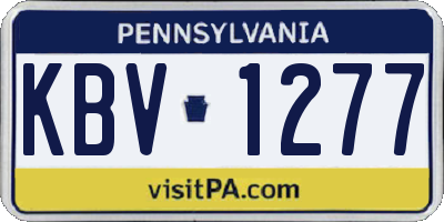 PA license plate KBV1277