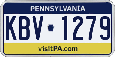 PA license plate KBV1279