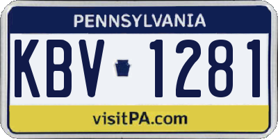 PA license plate KBV1281