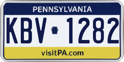 PA license plate KBV1282