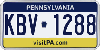 PA license plate KBV1288