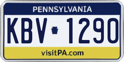PA license plate KBV1290