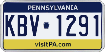 PA license plate KBV1291