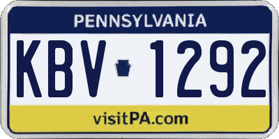 PA license plate KBV1292