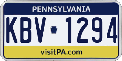 PA license plate KBV1294