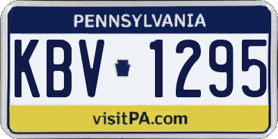PA license plate KBV1295