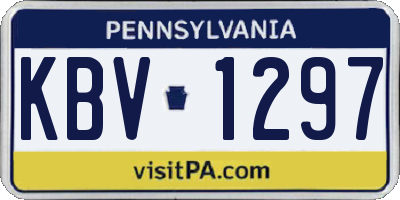 PA license plate KBV1297