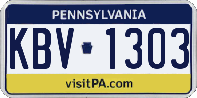PA license plate KBV1303