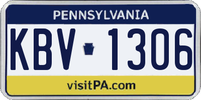 PA license plate KBV1306
