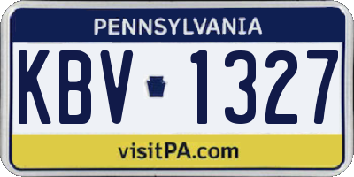 PA license plate KBV1327