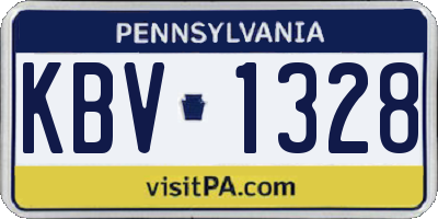 PA license plate KBV1328