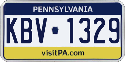 PA license plate KBV1329