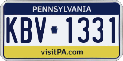 PA license plate KBV1331