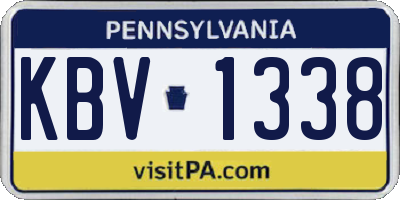 PA license plate KBV1338