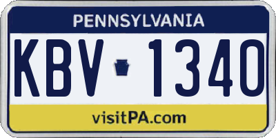 PA license plate KBV1340