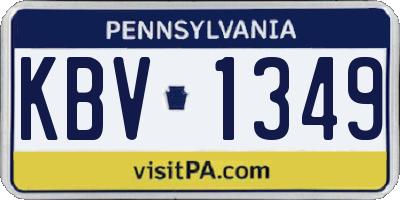 PA license plate KBV1349