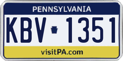 PA license plate KBV1351