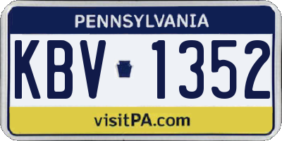 PA license plate KBV1352