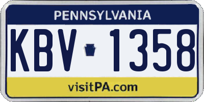 PA license plate KBV1358
