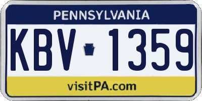 PA license plate KBV1359