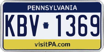 PA license plate KBV1369