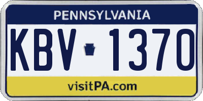PA license plate KBV1370