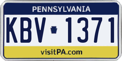 PA license plate KBV1371