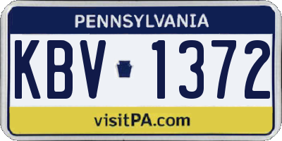 PA license plate KBV1372