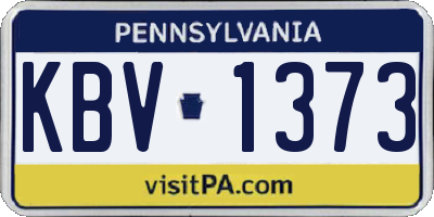 PA license plate KBV1373