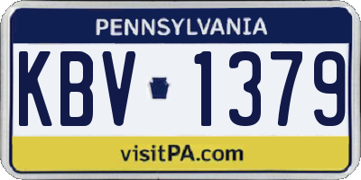 PA license plate KBV1379