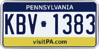 PA license plate KBV1383