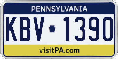 PA license plate KBV1390