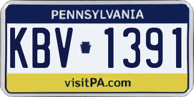 PA license plate KBV1391
