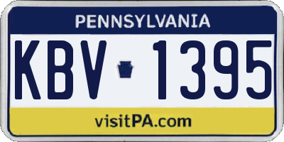 PA license plate KBV1395