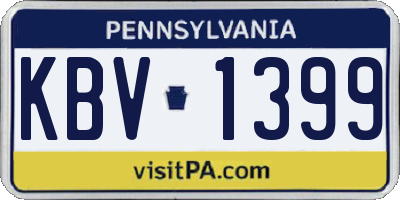 PA license plate KBV1399
