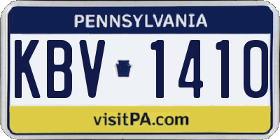 PA license plate KBV1410