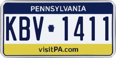 PA license plate KBV1411