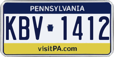 PA license plate KBV1412