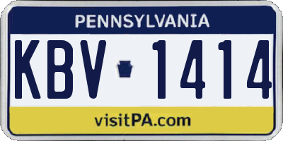 PA license plate KBV1414