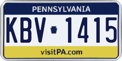 PA license plate KBV1415