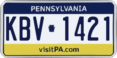 PA license plate KBV1421